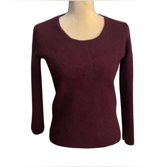 41 Hawthorn Burgundy Cashmere Sweater Soft Knit Size XXL Fits Like L - Picture 2 of 5